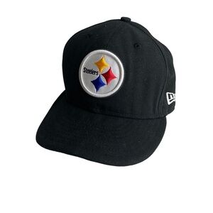 Pittsburgh Steelers Cap New Era 59Fifty Fitted Black Baseball Hat‎ Size 7 1/4